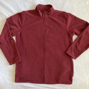 Reebok | Fleece Zip Up Jacket | Maroon | Size: Large